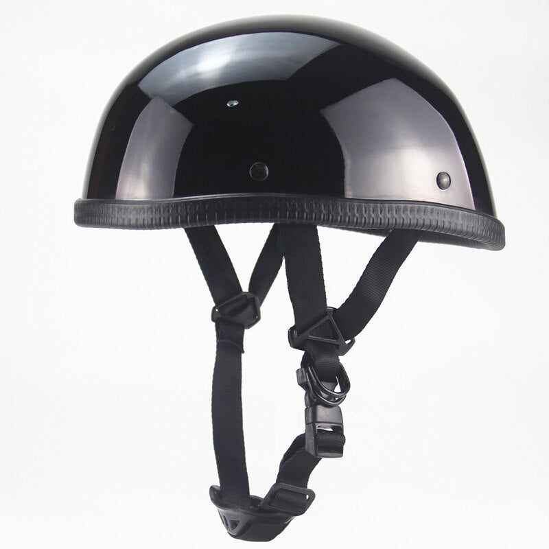 Half Helmet Chopper Biker Pilot Vintage Open Face Moto Motocicleta Capacete Casco Casque Kask Black