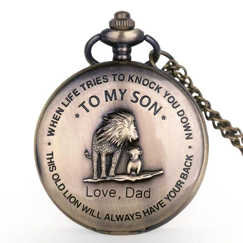 Best Gift Quartz Pocket Watch Chain to My Son Necklace Fob Watches Men Children'S Day Kids Boy Gift Present Reloj De Bolsillo