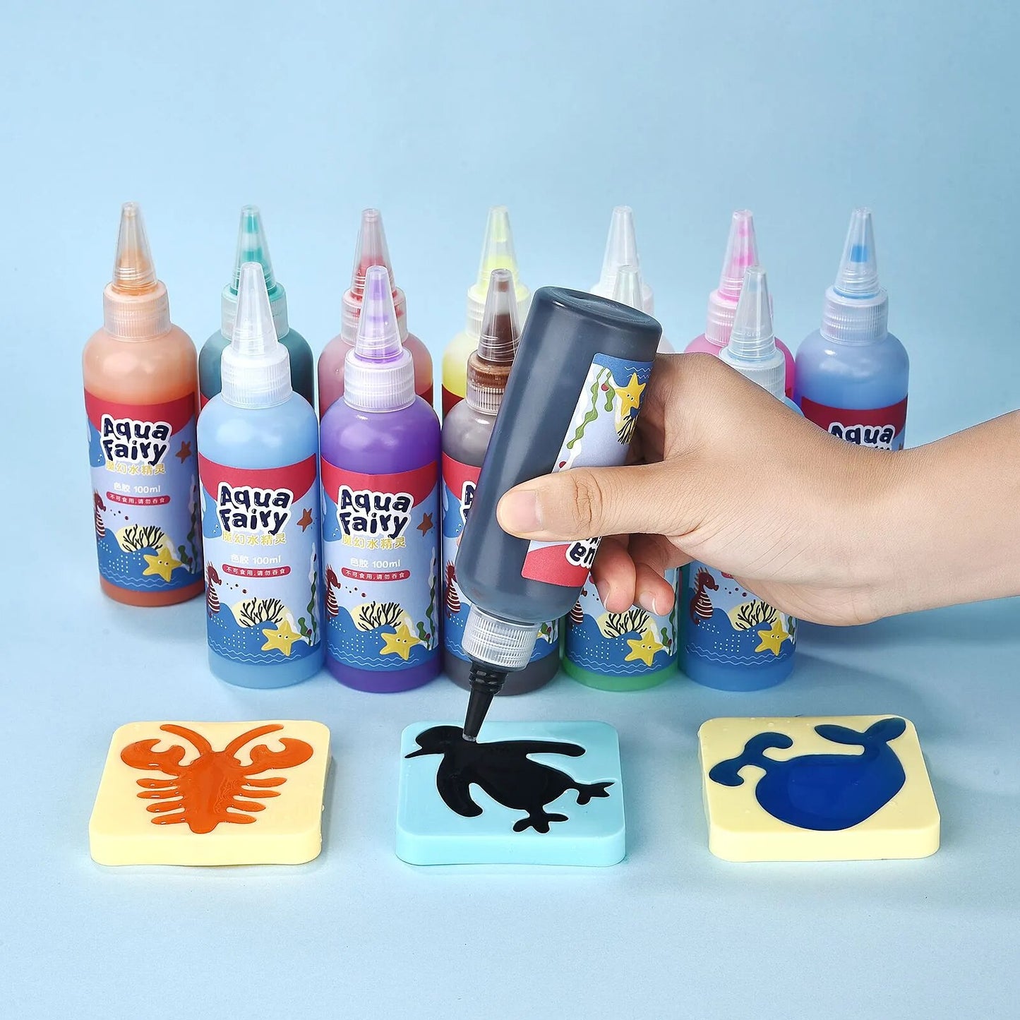 Handmade DIY Craft Painting Stickers Montessori Education Origami Magic Water Elves Kit Set Toys Children Gift Kids Craft Xmas