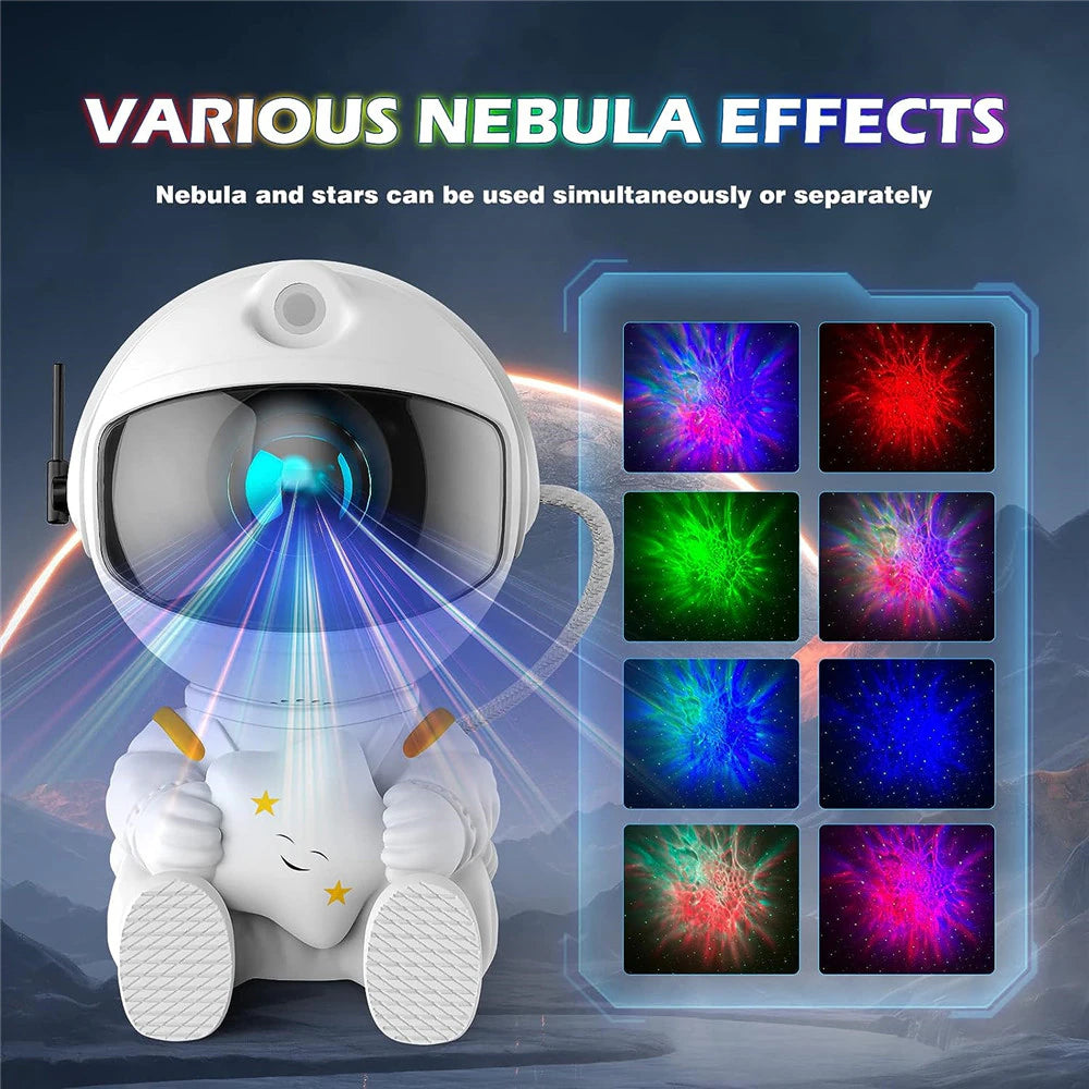 Star Projector Galaxy Night Light Astronaut Space Projector Starry Nebula Ceiling LED Lamp for Bedroom Home Decorative Kids Gift