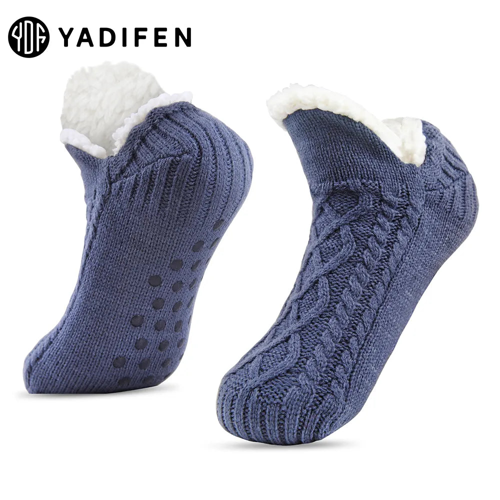 Thermal Mens Slipper Socks Winter Warm Short Cotton Thickened Home Sleeping Soft Non Slip Grip Fuzzy Floor Sock Fluffy Male